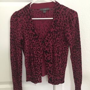 Magenta animal print cardigan